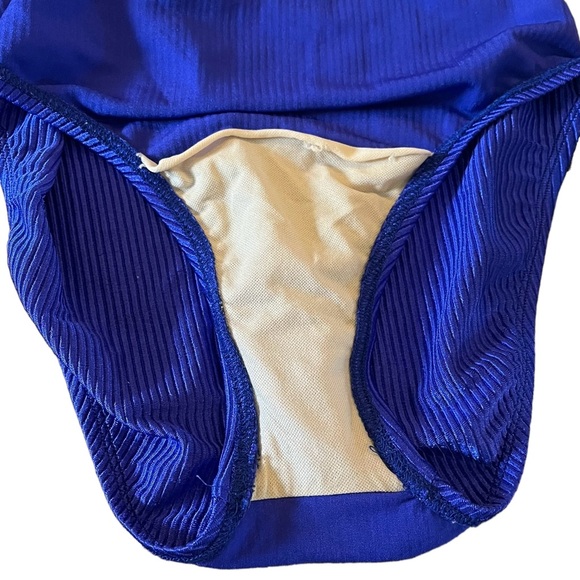 Vintage 90s Catalina royal blue ribbed one piece swimsuit low back 12 - Picture 9 of 15